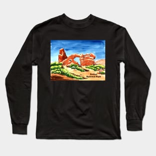 Arches National Park Urban Sketch Long Sleeve T-Shirt